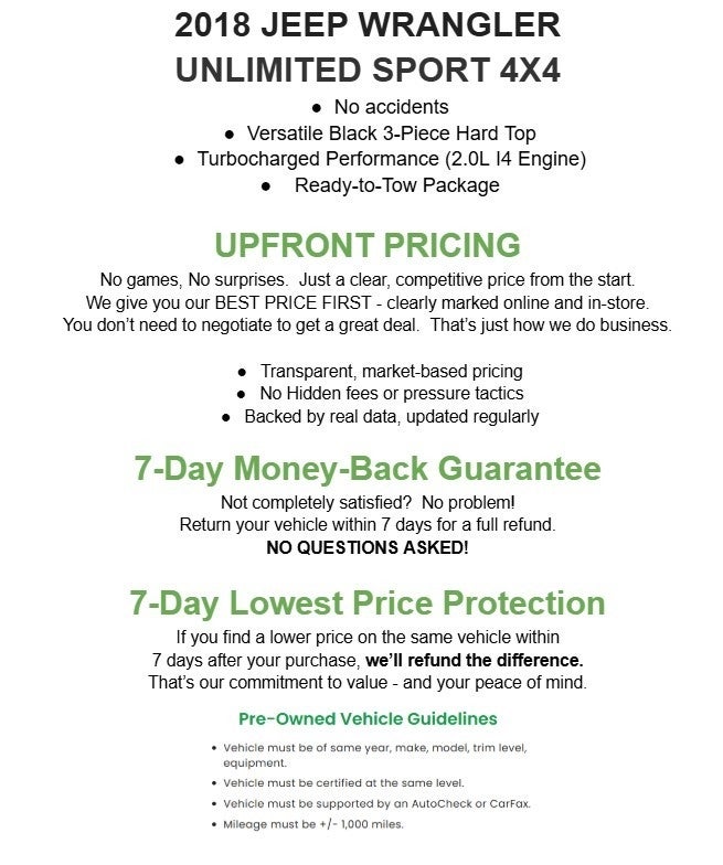 2018 Jeep Wrangler Unlimited Sport 4x4