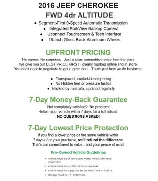 2016 Jeep Cherokee FWD 4dr Altitude
