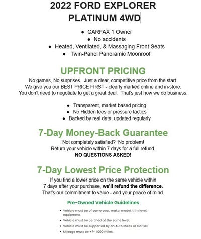 2022 Ford Explorer Platinum 4WD