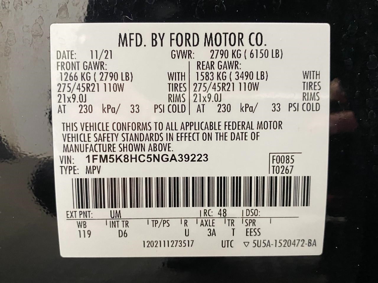 2022 Ford Explorer Platinum 4WD