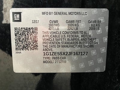 2018 Chevrolet Malibu 4dr Sdn Premier w/2LZ