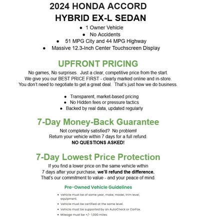 2024 Honda Accord Hybrid EX-L Sedan
