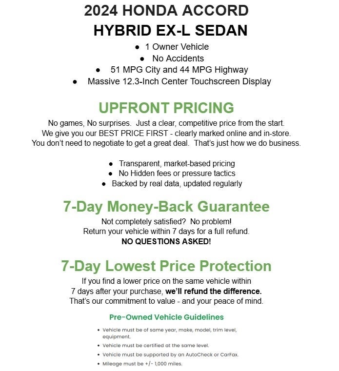 2024 Honda Accord Hybrid EX-L Sedan