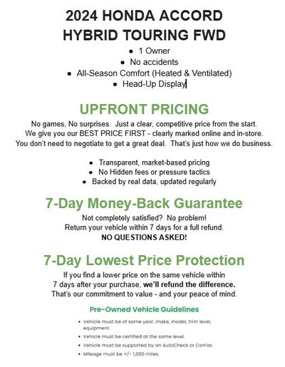2024 Honda Accord Hybrid Touring Sedan