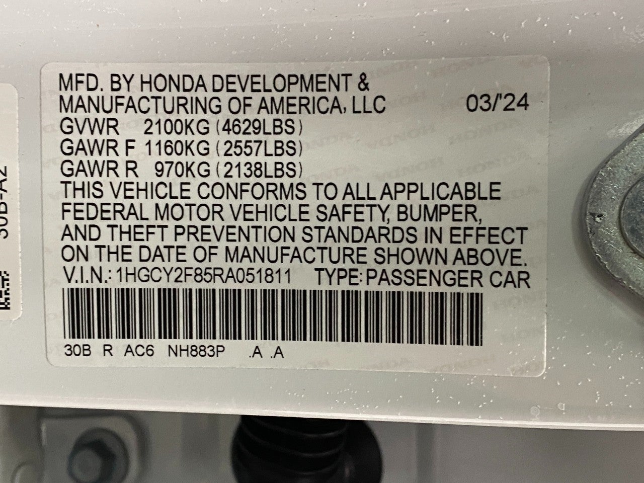 2024 Honda Accord Hybrid Touring Sedan