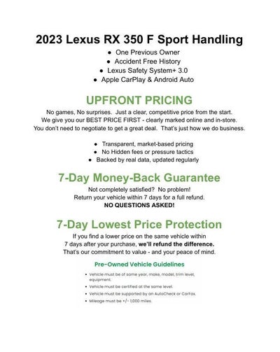 2023 Lexus RX RX 350 F SPORT Handling AWD