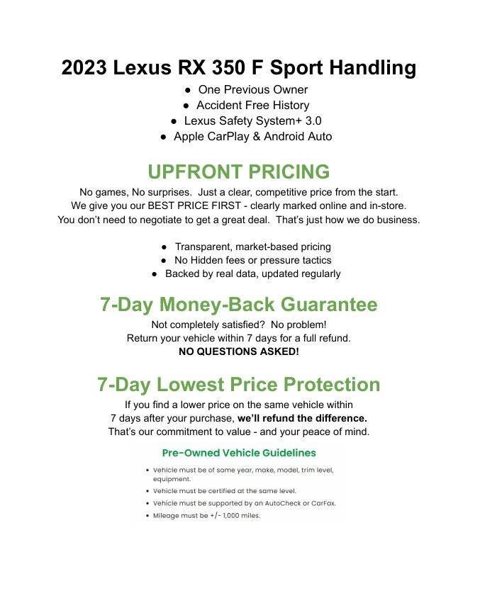 2023 Lexus RX RX 350 F SPORT Handling AWD