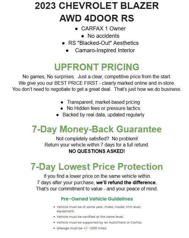 2023 Chevrolet Blazer AWD 4dr RS