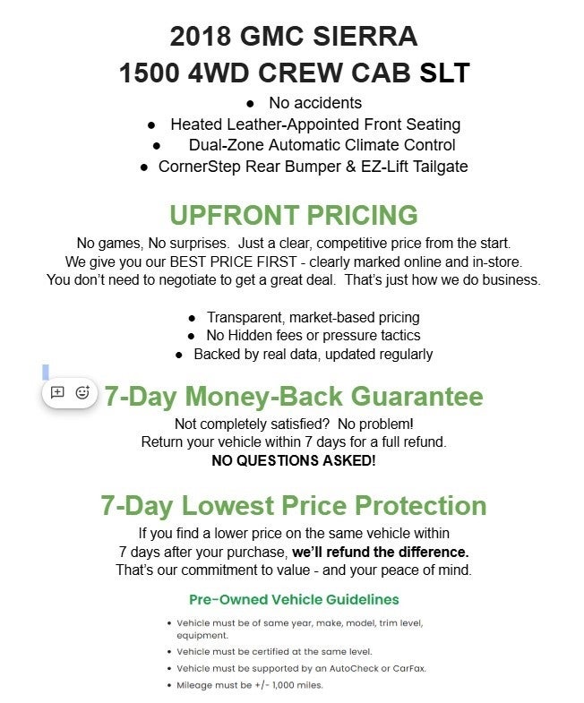 2018 GMC Sierra 1500 4WD Crew Cab 143.5 SLT