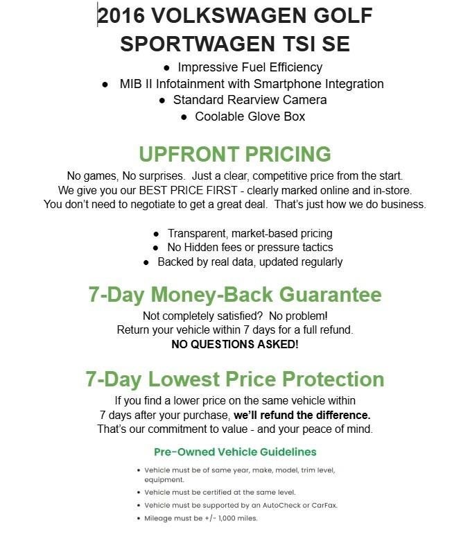 2016 Volkswagen GOLF SPORTWAGEN WAGON