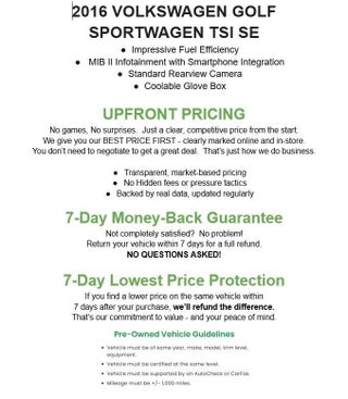 2016 Volkswagen GOLF SPORTWAGEN WAGON