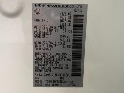 2017 Nissan ROGUE SPORT UTILITY