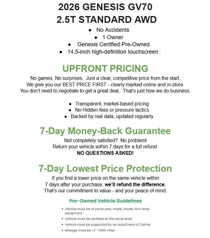 2026 Genesis GV70 2.5T AWD