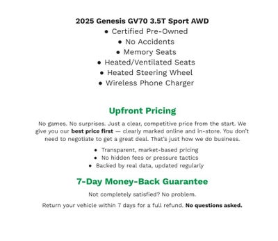 2025 Genesis GV70 3.5T Sport AWD