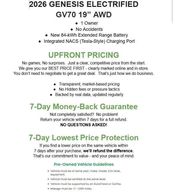 2026 Genesis Electrified GV70 19 AWD