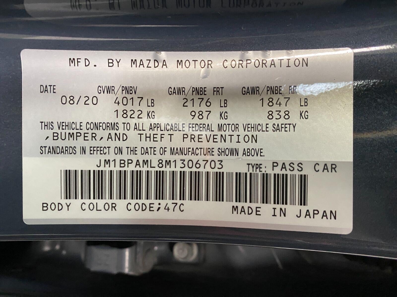 2021 Mazda Mazda3 Hatchback Premium Manual FWD
