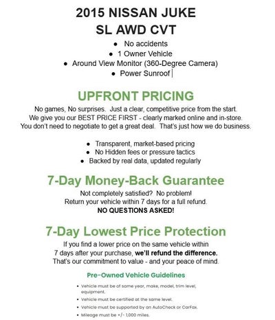 2015 Nissan JUKE 5dr Wgn CVT SL AWD