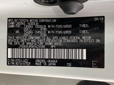 2019 Toyota 4Runner Limited 4WD