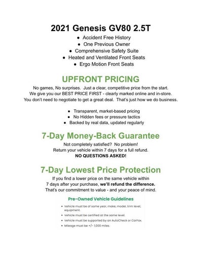 2021 Genesis GV80 2.5T AWD