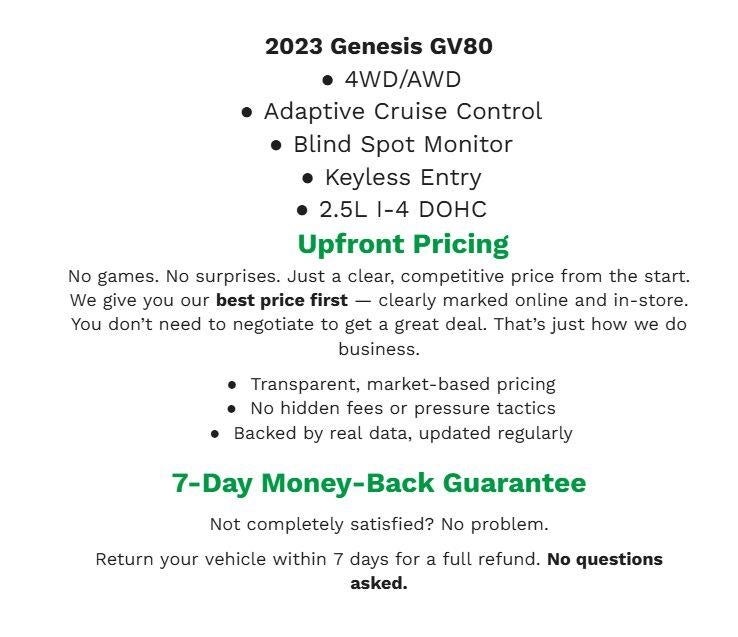 2023 Genesis GV80 2.5T AWD