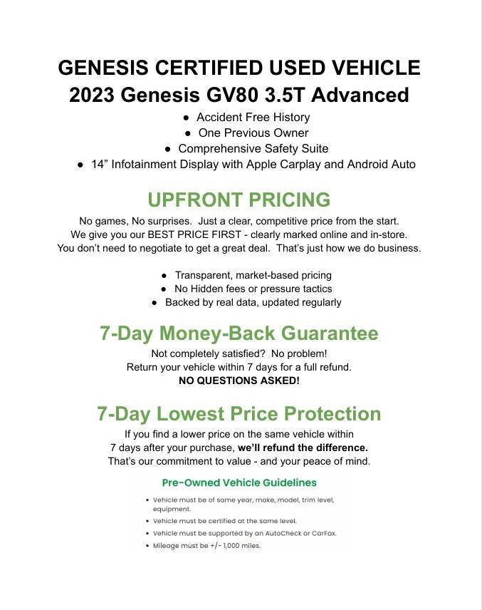 2023 Genesis GV80 3.5T Advanced + AWD