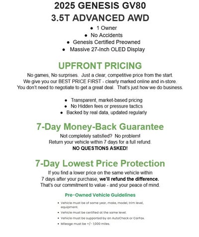 2025 Genesis GV80 3.5T Advanced AWD