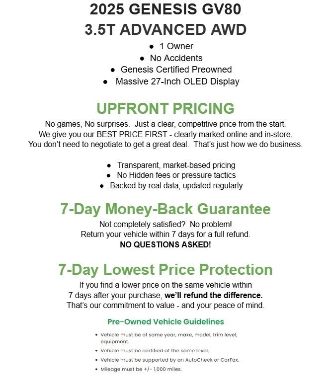 2025 Genesis GV80 3.5T Advanced AWD