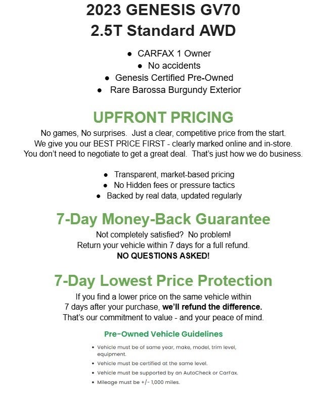 2023 Genesis GV70 2.5T AWD
