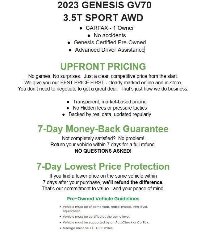 2023 Genesis GV70 3.5T Sport AWD