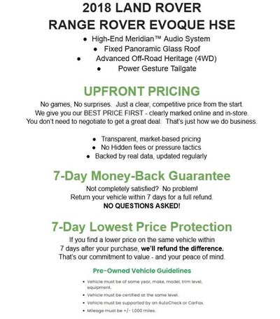 2018 Land Rover Range Rover Evoque 5 Door HSE