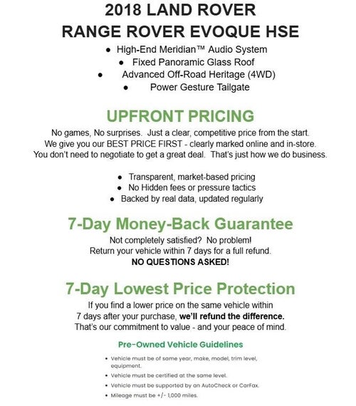 2018 Land Rover Range Rover Evoque 5 Door HSE