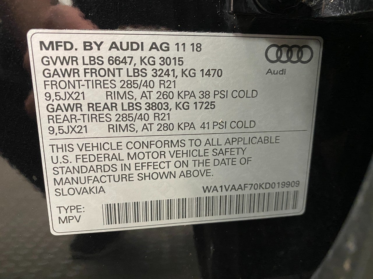 2019 Audi Q7 Prestige 55 TFSI quattro