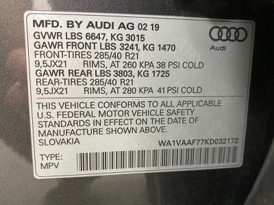 2019 Audi Q7 Prestige 55 TFSI quattro