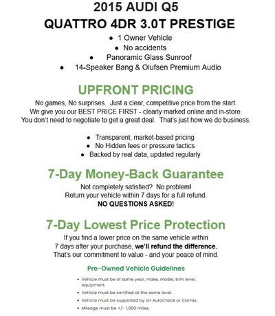 2015 Audi Q5 quattro 4dr 3.0T Prestige