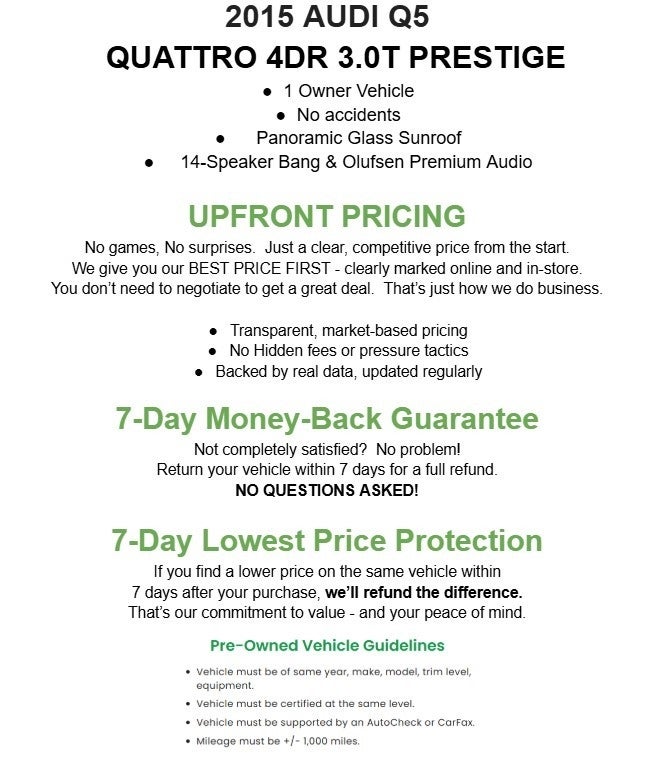 2015 Audi Q5 quattro 4dr 3.0T Prestige