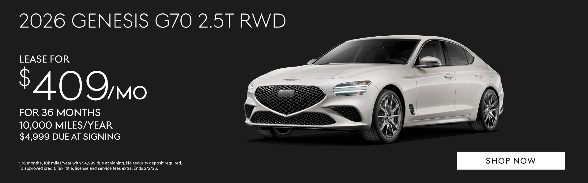 2026 Genesis G70 2.5T RWD