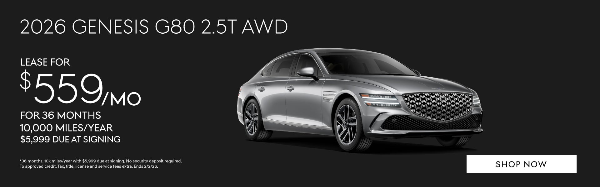 2026 Genesis G80 2.5T AWD