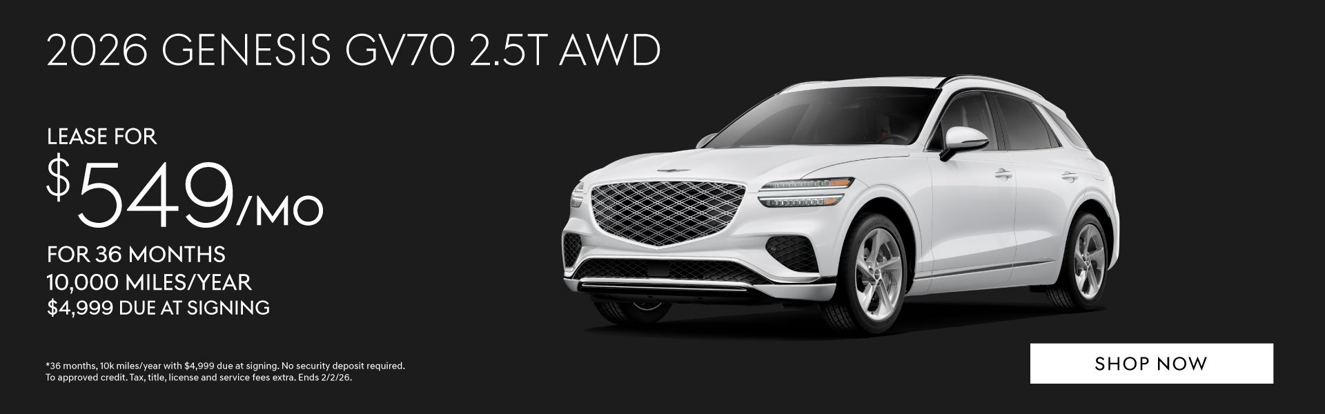 2026 Genesis GV70 2.5T AWD