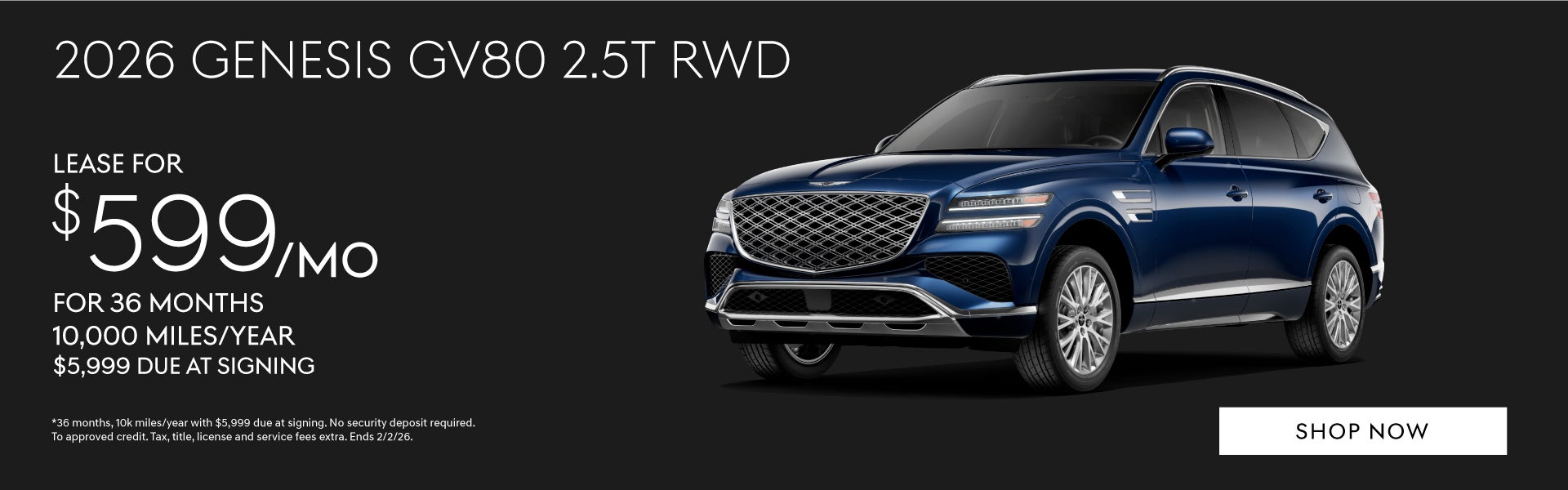 2026 Genesis GV80 2.5T RWD