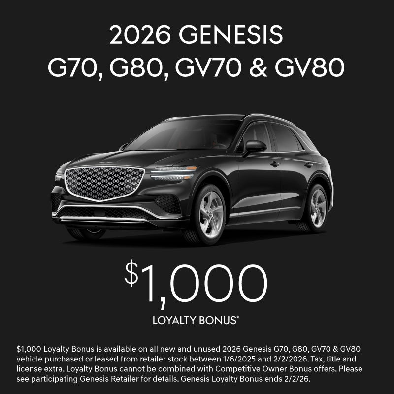 2026 Genesis G70, G80, GV70 & GV80