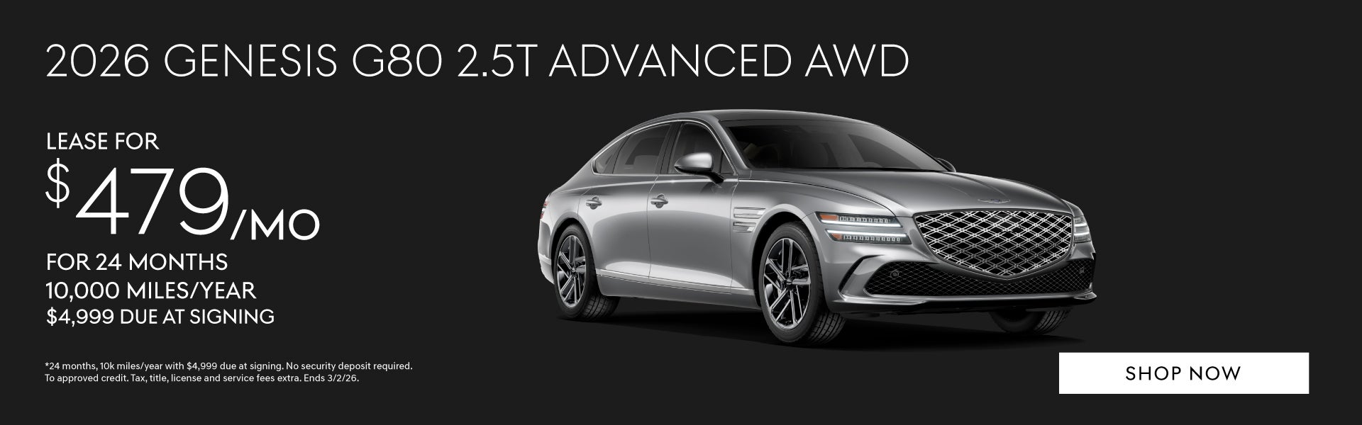 2026 Genesis G80 2.5T Advanced AWD